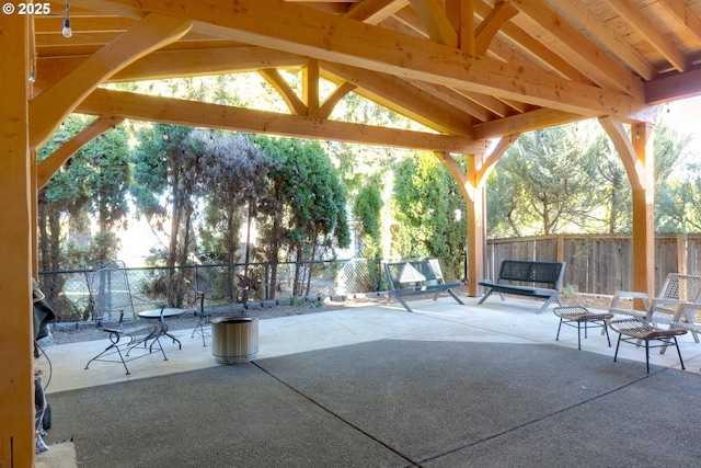 view of patio / terrace featuring a gazebo