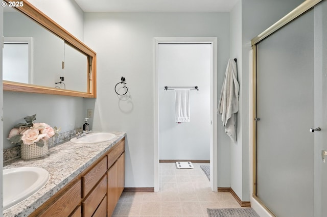 18135 SW Hart Dr, Beaverton, OR 97007 - full bath featuring a stall shower and double vanity