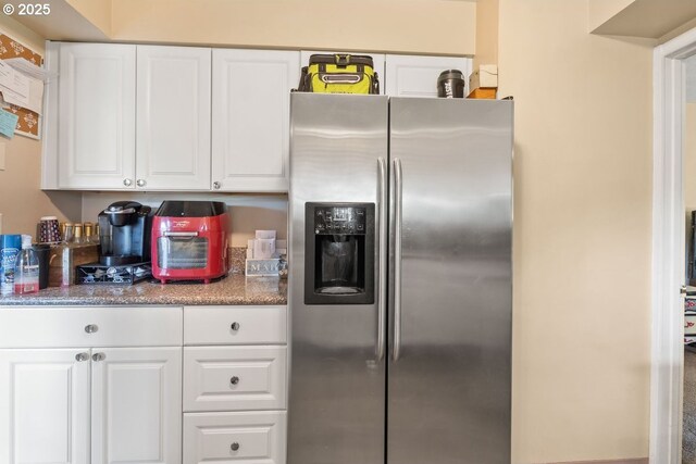 3574 SE Jefferson Marion Rd, Jefferson, OR 97352 - kitchen with stainless steel fridge and white cabinetry