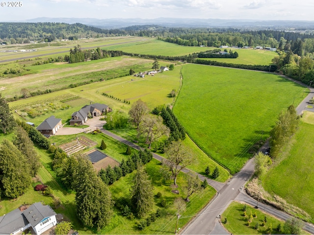 drone / aerial view with a rural view
