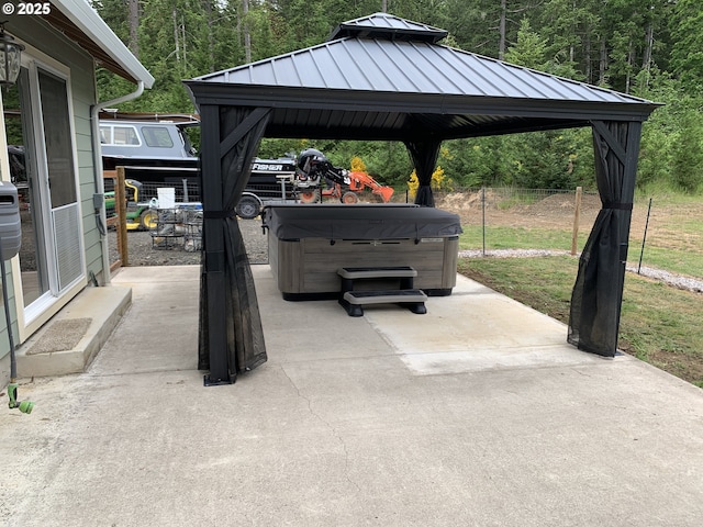 24945 Oak Ln, Elmira, OR 97437 - view of parking / parking lot featuring a gazebo and a forest view