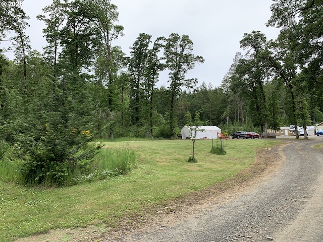 24945 Oak Ln, Elmira, OR 97437 - view of dirt / gravel driveway with a forest view