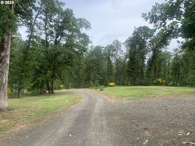 24945 Oak Ln, Elmira, OR 97437 - view of dirt / gravel road featuring a view of trees