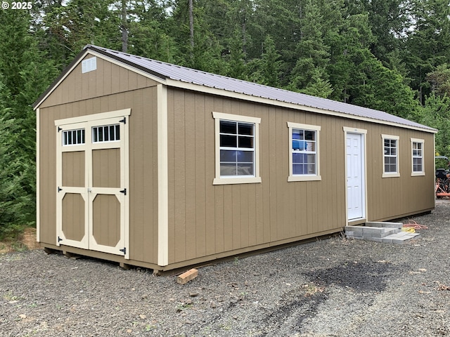 24945 Oak Ln, Elmira, OR 97437 - view of outdoor structure with a view of trees