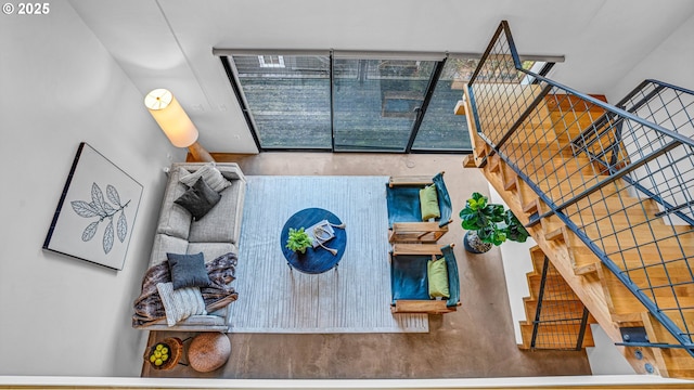 living room featuring plenty of natural light