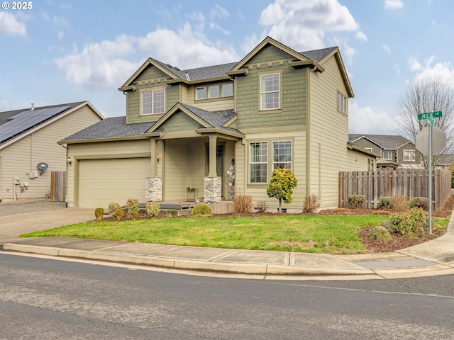 craftsman-style home with a front lawn