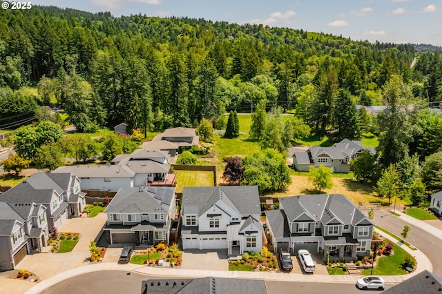 11723 NW Sadie St, Portland, OR 97229 - aerial perspective of suburban area featuring a heavily wooded area