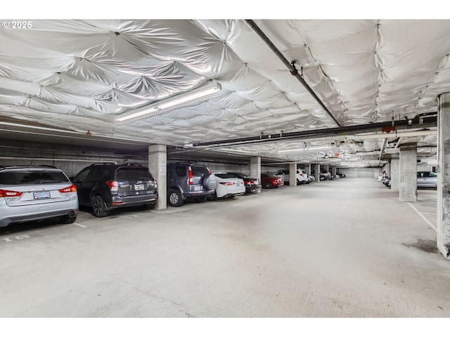 view of parking garage