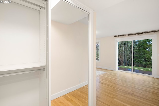 interior space with light hardwood / wood-style flooring