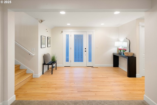 foyer featuring light hardwood / wood-style floors