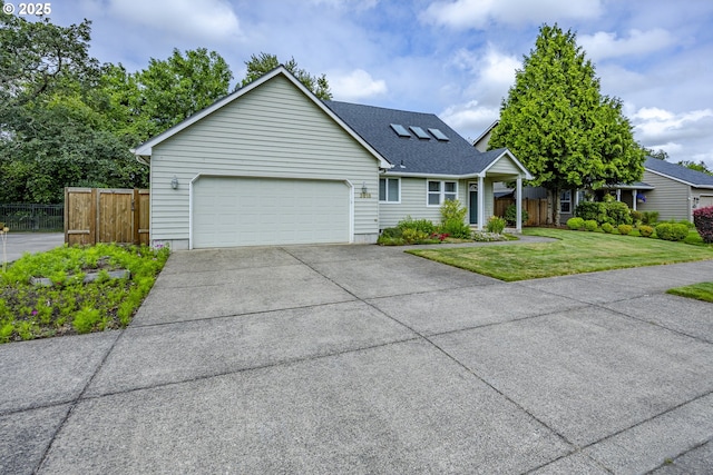 3618 Sterling Woods Dr, Eugene, OR 97408 - view of front facade with driveway, an attached garage, and a shingled roof
