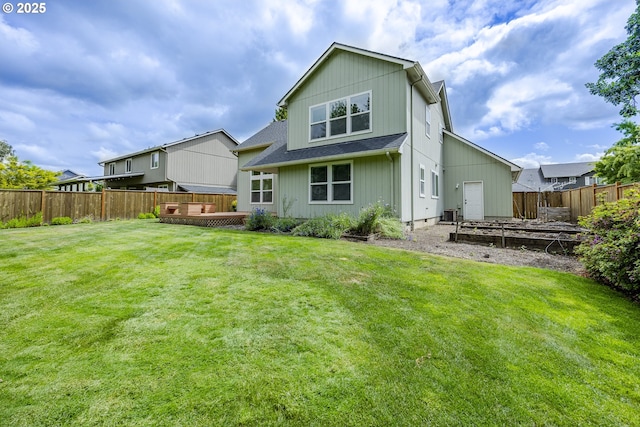 3618 Sterling Woods Dr, Eugene, OR 97408 - back of property featuring a deck, roof with shingles, and board and batten siding