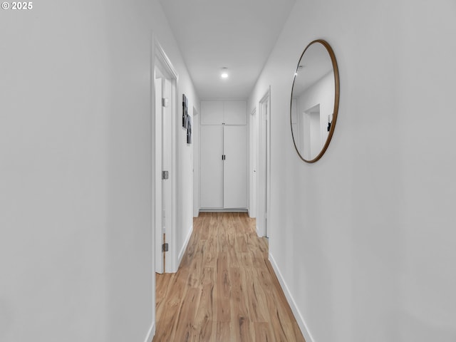 hall featuring light hardwood / wood-style flooring