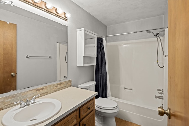 2301 SW 22nd St, Troutdale, OR 97060 - full bathroom with vanity, backsplash, and shower / tub combo