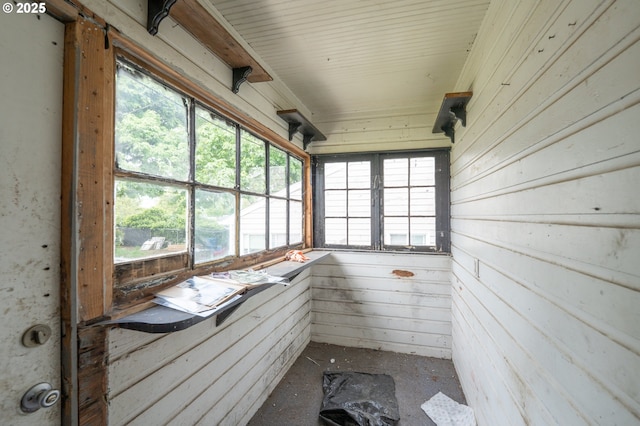 view of unfurnished sunroom