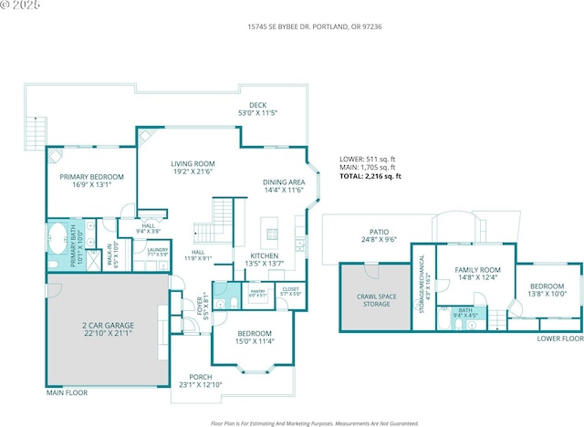 15745 SE Bybee Dr, Portland, OR 97236 - view of property floor plan