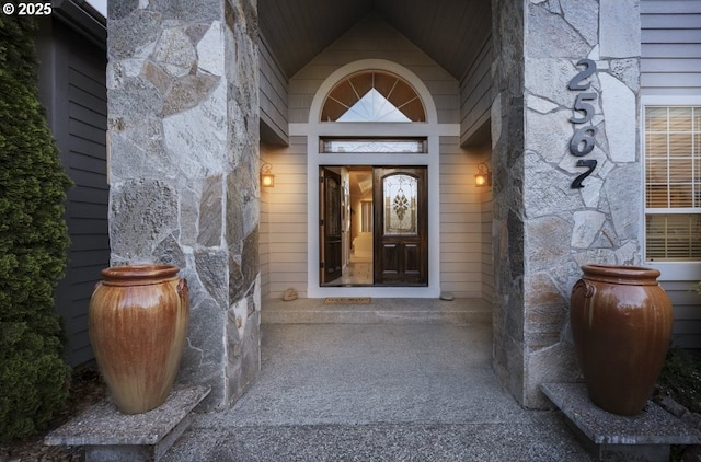 2567 SE Coriander, Grants Pass, OR 97527 - doorway to property featuring stone siding