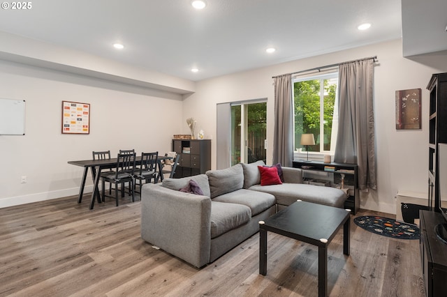5394 SE 136th Ave, Portland, OR 97236 - living area featuring light wood-type flooring and recessed lighting