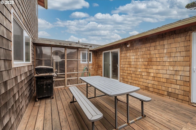 1145 Newport Ave SW, Bandon, OR 97411 - wooden deck with a grill and outdoor dining space