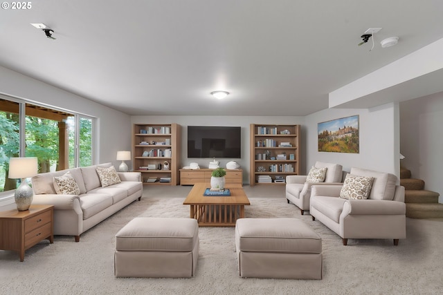 28340 SW Mcgraw Ave, Wilsonville, OR 97070 - living area featuring built in shelves and light colored carpet