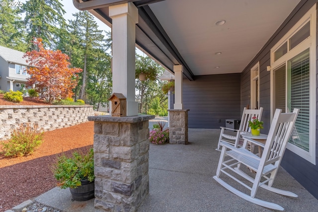 view of patio / terrace featuring covered porch