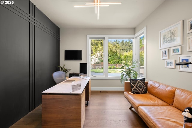 4480 Upper Dr, Lake Oswego, OR 97035 - office area with dark wood-style flooring and baseboards