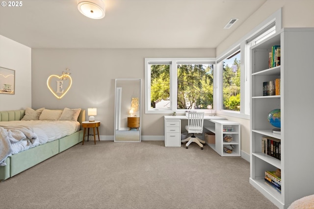 4480 Upper Dr, Lake Oswego, OR 97035 - bedroom featuring light carpet, a desk, and baseboards