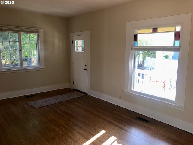 3929 SE 65th Ave, Portland, OR 97206 - foyer featuring healthy amount of natural light and dark wood-style flooring