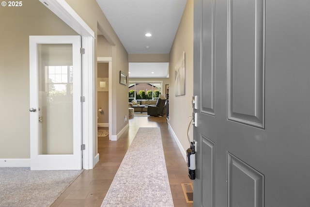 14206 SE Woodside Ave, Milwaukie, OR 97267 - foyer entrance featuring wood finished floors, recessed lighting, and baseboards
