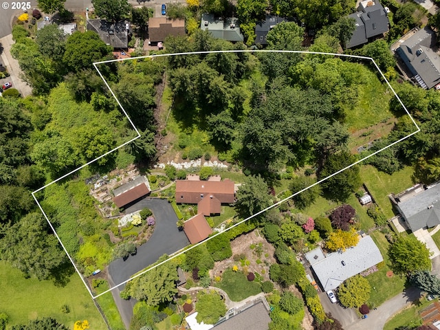 10059 SW 57th Pl, Portland, OR 97219 - aerial perspective of suburban area featuring property boundaries highlighted