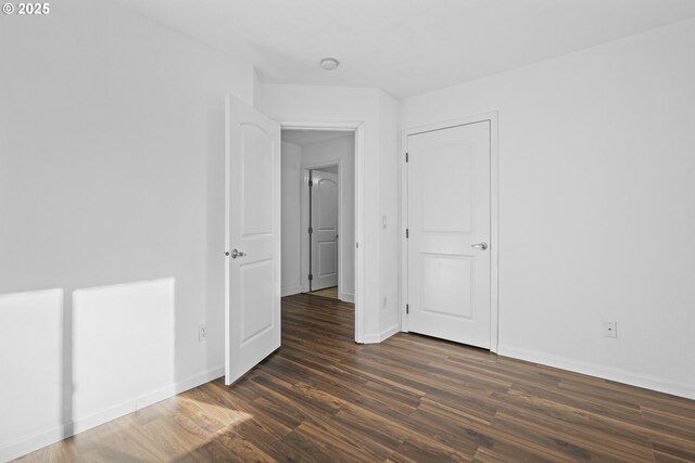 unfurnished room featuring dark hardwood / wood-style floors