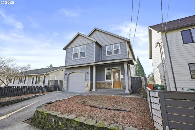 view of front of house with a garage