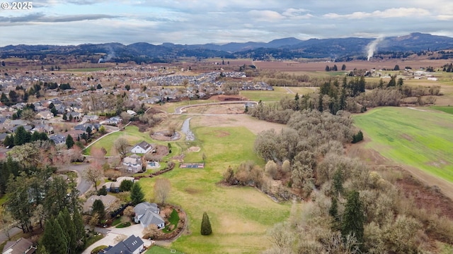 aerial view with a mountain view