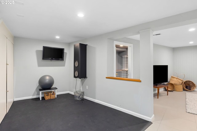3925 SW Humphrey Blvd, Portland, OR 97221 - exercise room with recessed lighting and baseboards