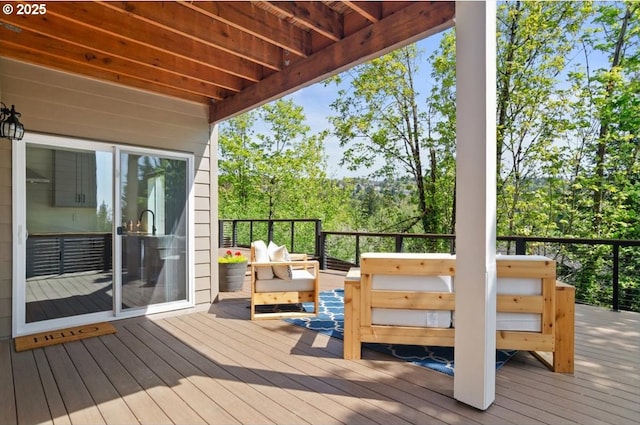 deck featuring an outdoor hangout area