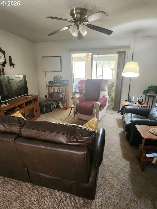 1386 Richardson Rd, Myrtle Creek, OR 97457 - living area featuring carpet flooring and a ceiling fan
