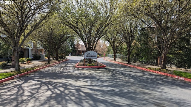view of street featuring curbs and sidewalks