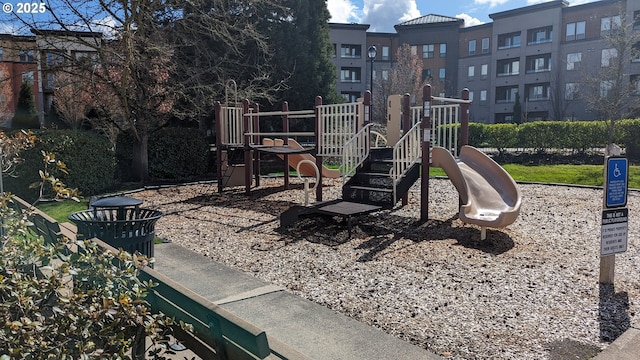 view of community jungle gym