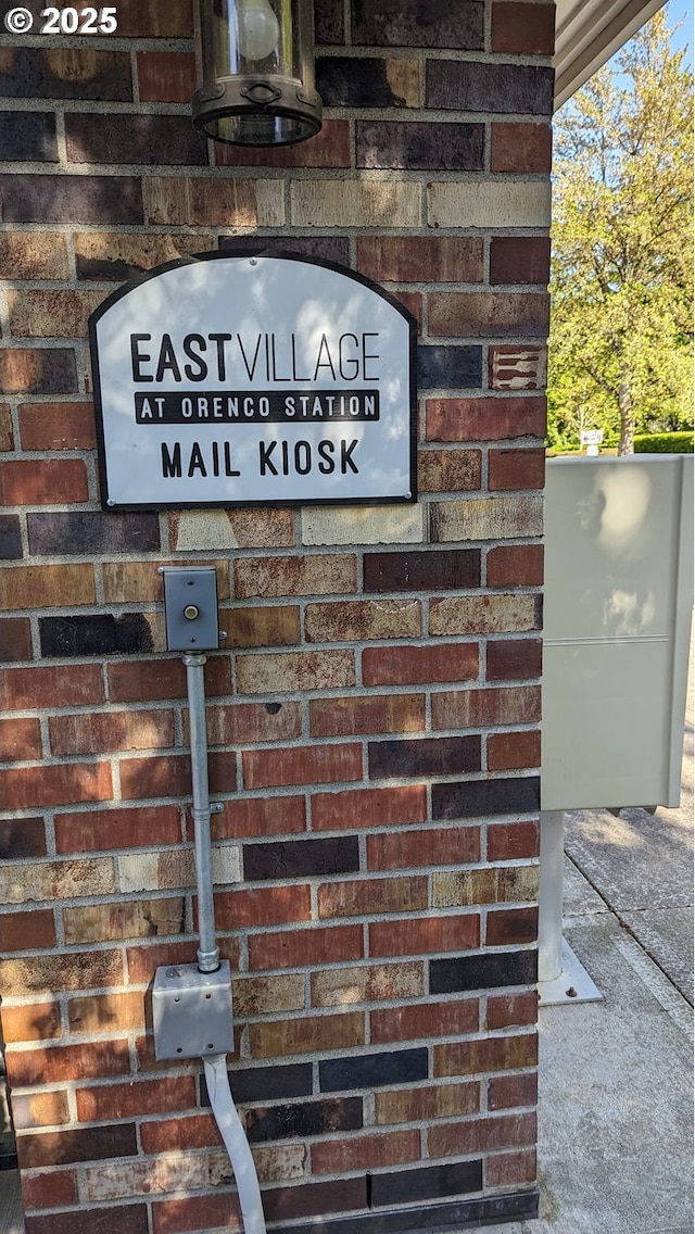 details featuring brick siding