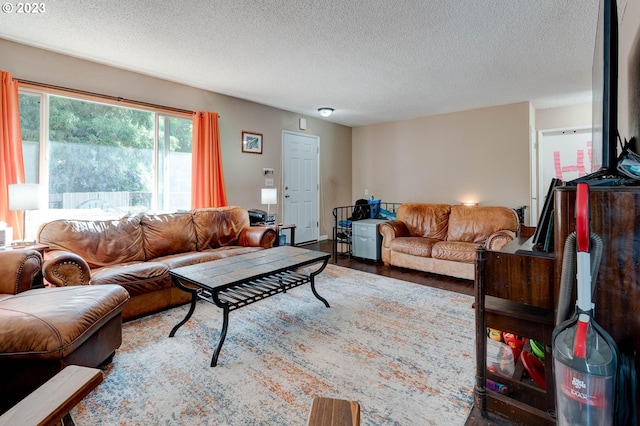 6097 SW Valley Ave, Beaverton, OR 97008 - living area with a textured ceiling and wood finished floors