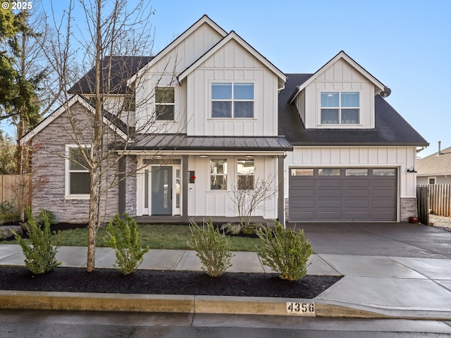 view of front of home with a garage