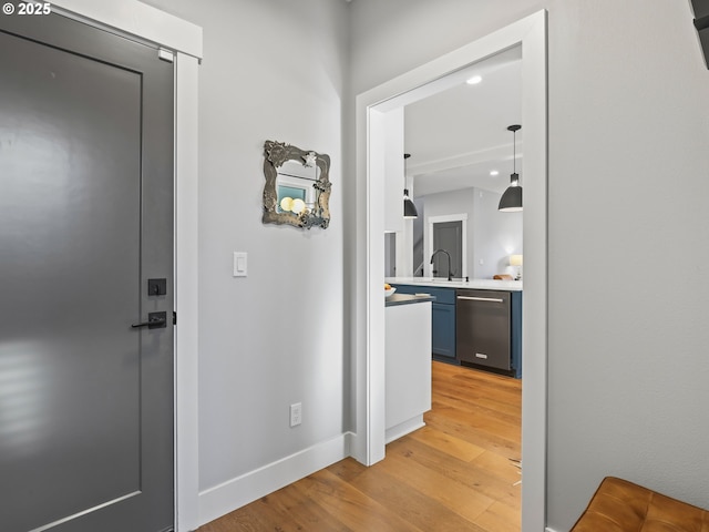 entryway featuring light hardwood / wood-style flooring