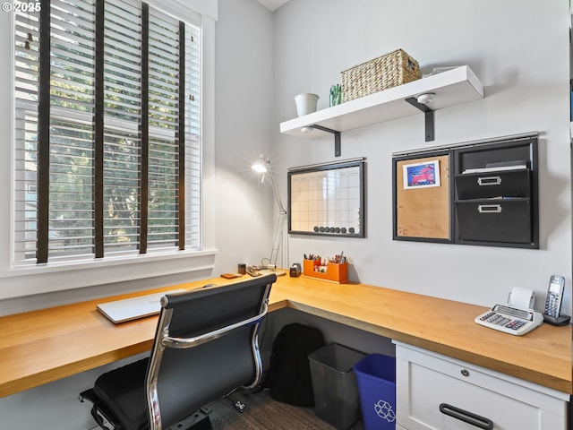 office with built in desk