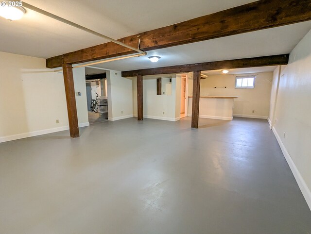 basement with baseboards
