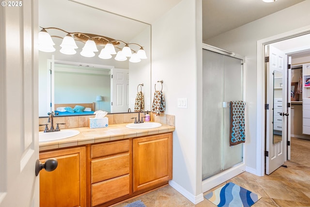 1761 S 18th Cir, Ridgefield, WA 98642 - bathroom with a shower stall, double vanity, and a spacious closet