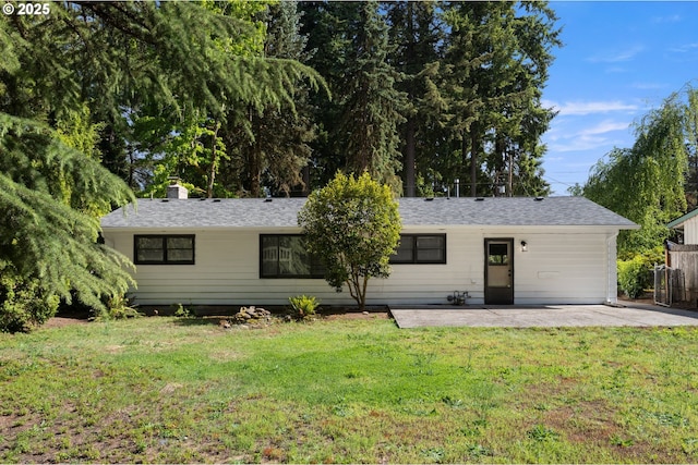 6401 Mcewan Rd, Lake Oswego, OR 97035 - view of front of property featuring a patio area, a chimney, and roof with shingles