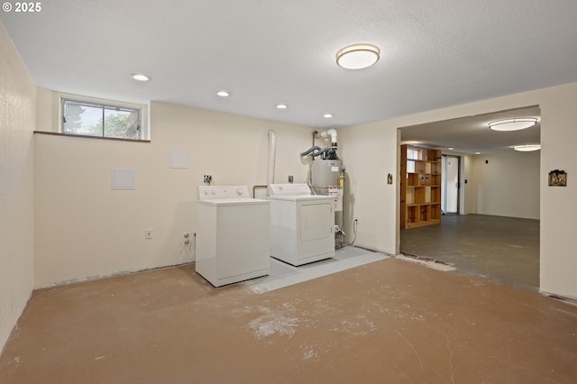 15182 Henrici Rd, Oregon City, OR 97045 - laundry area with independent washer and dryer, recessed lighting, and electric water heater