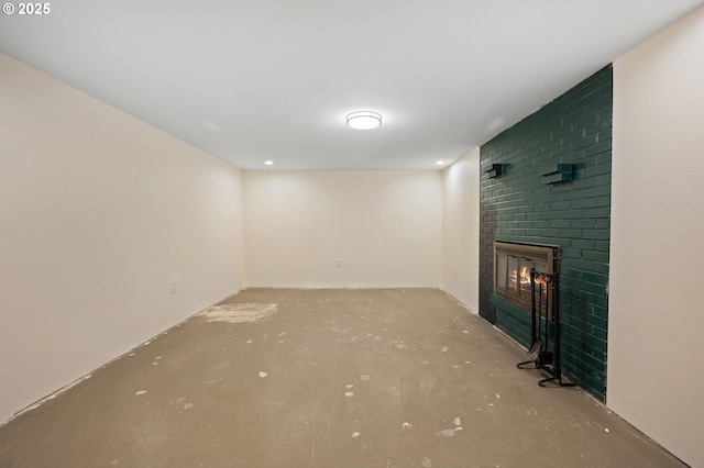 15182 Henrici Rd, Oregon City, OR 97045 - unfurnished living room featuring a brick fireplace