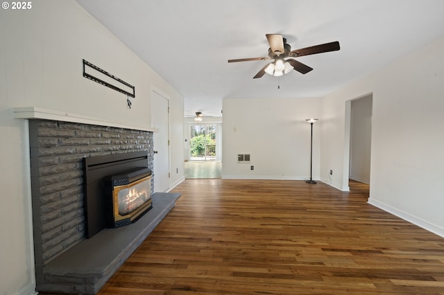 15182 Henrici Rd, Oregon City, OR 97045 - unfurnished living room with ceiling fan and wood finished floors
