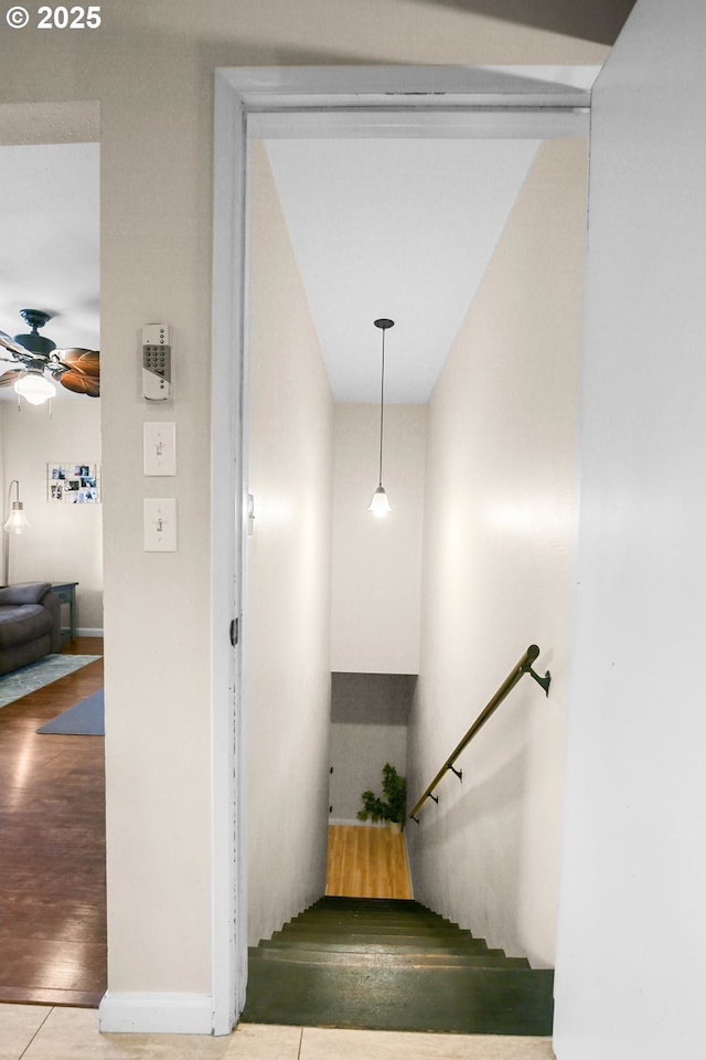 4247 Redwood Hwy, Grants Pass, OR 97527 - staircase featuring ceiling fan